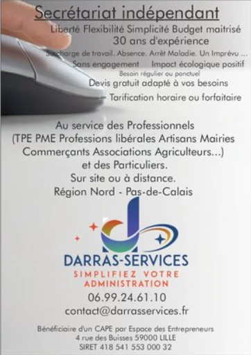 Tract publicitaire de l'entreprise DARRAS-Services